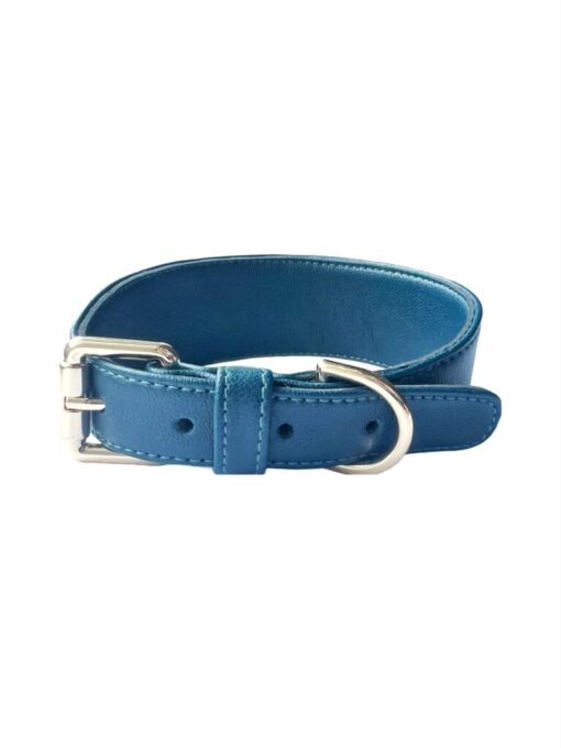 DILO-Pet-Vegan-Leather-Wide-Dog-Collar-Navy-Blue