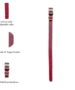 DILO Vegan Leather Dog Collar- Pink 4