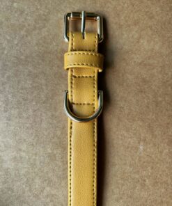 DILO Vegan Leather Dog Collar - Mustard 3