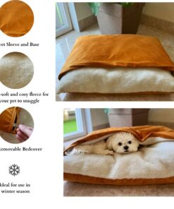 DILO Tangerine Snuggle pet bed- infographics